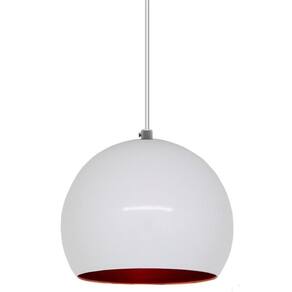 Pendente Bola Alumínio Branco Brilhante / Cobre Interno – Sciaza