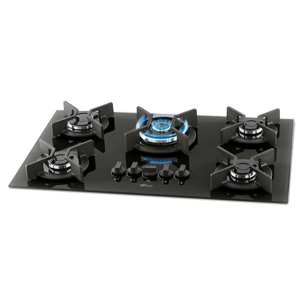 Cooktop a Gás 5 Bocas Fischer Mesa de Vidro Infinity