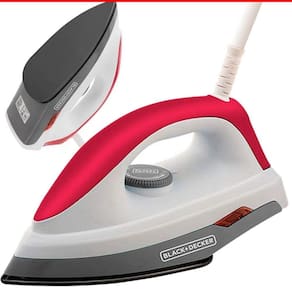 Ferro de Passar Roupa Black Decker a Seco 1000w F300-B2 220v Branco/Vermelho Base antiaderente
