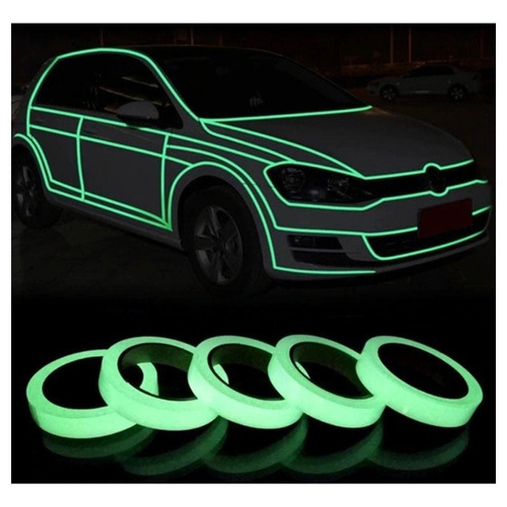 5 X Fita Adesiva Fosforescente Luminosa Brilha Escuro 10metr