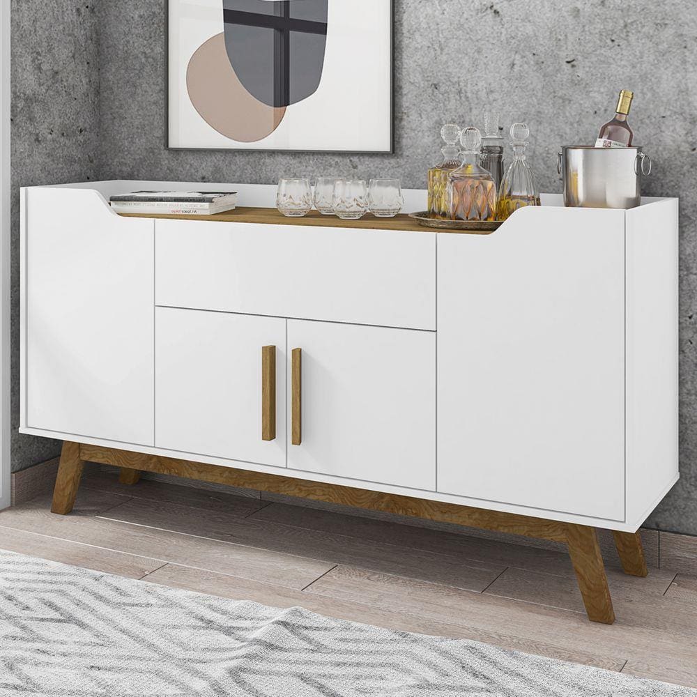 Balcão Buffet Future 4 Portas 1 Gaveta Branco/cinamomo - Móveis Bechara
