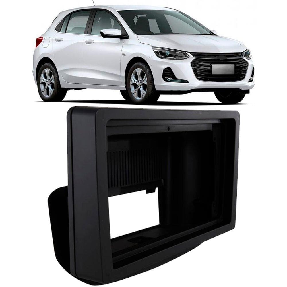 Moldura De Painel 2 Din 9” Polegadas Gm Onix 2020 2021 - Preto