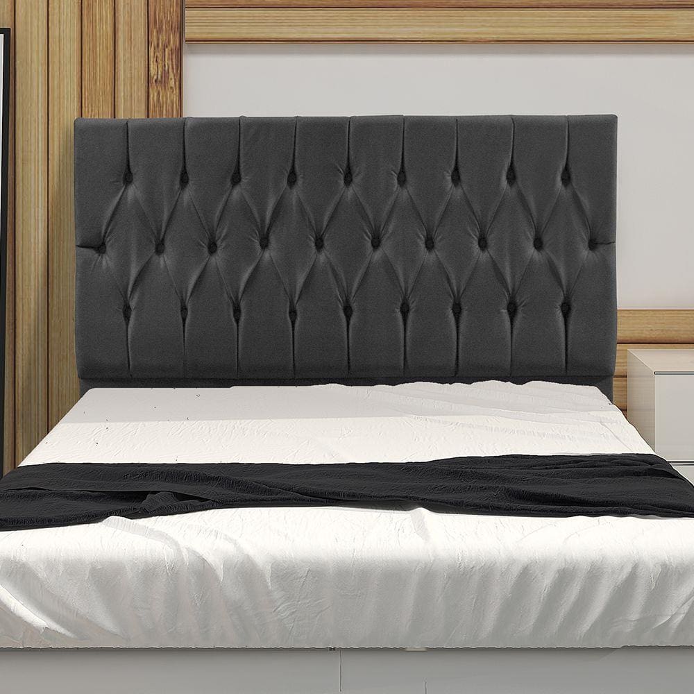 Cabeceira Casal 1,60m Madrid Suede Cinza Dal Poz Estofados