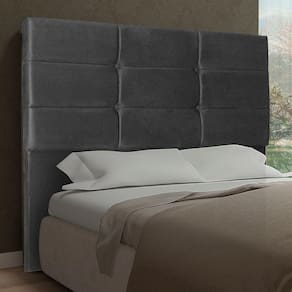 Cabeceira Solteiro 0,90m Toquio Suede Cinza Dal Poz Estofados