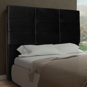 Cabeceira Solteiro 0,90m Toquio Suede Preto Dal Poz Estofados