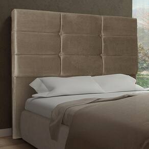 Cabeceira Casal 1,60m Toquio Suede Bege Dal Poz Estofados