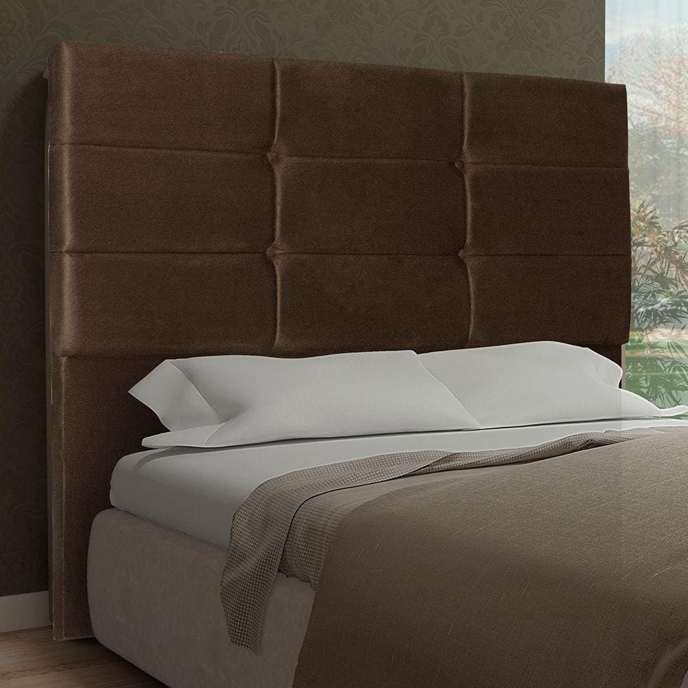 Cabeceira Casal 1,60m Toquio Suede Marrom Dal Poz Estofados