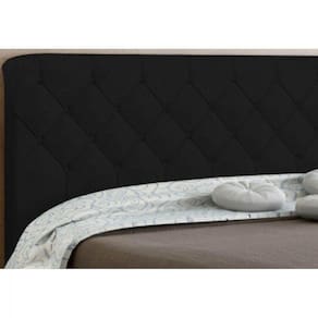 Cabeceira Box Casal 160cm Paris Amassado Preto