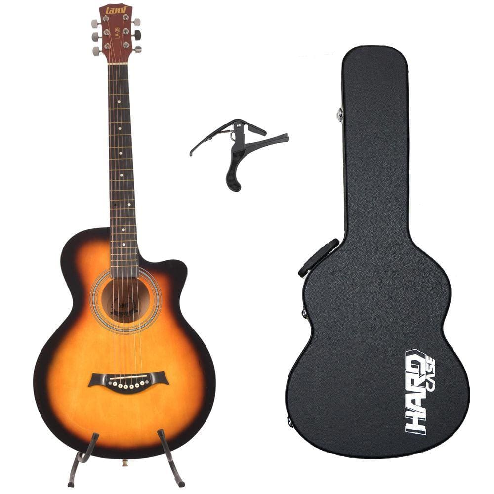 Kit Violão Land Acustico Aço La-39 Sb+Case+Capotraste Pba04