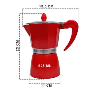 Cafeteira Expresso tipo Italiana 9 Xícaras Vermelha