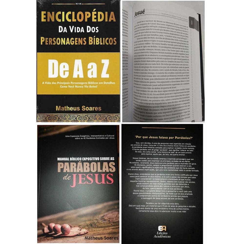 Kit 1 Enciclopédia Da V. Dos Personagens e 1 sobre as parábolas de Jesus