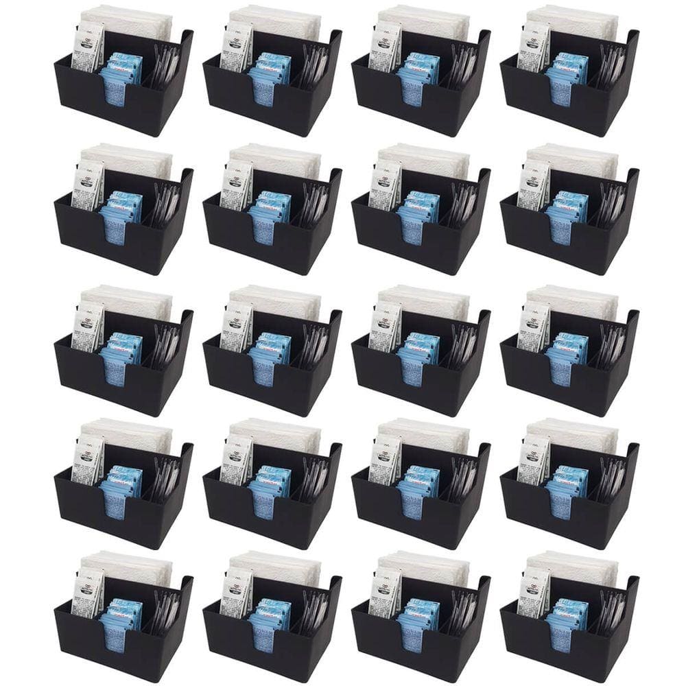 Kit 20 Porta Sachês Guardanapo Açúcar Organizadores Bancada Preto