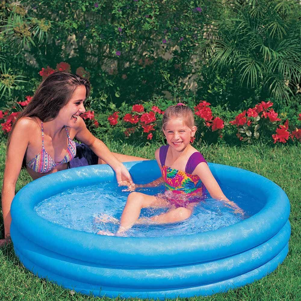 Piscina Infantil Azul Cristal Inflável - Redonda - 156 Litros - INTEX