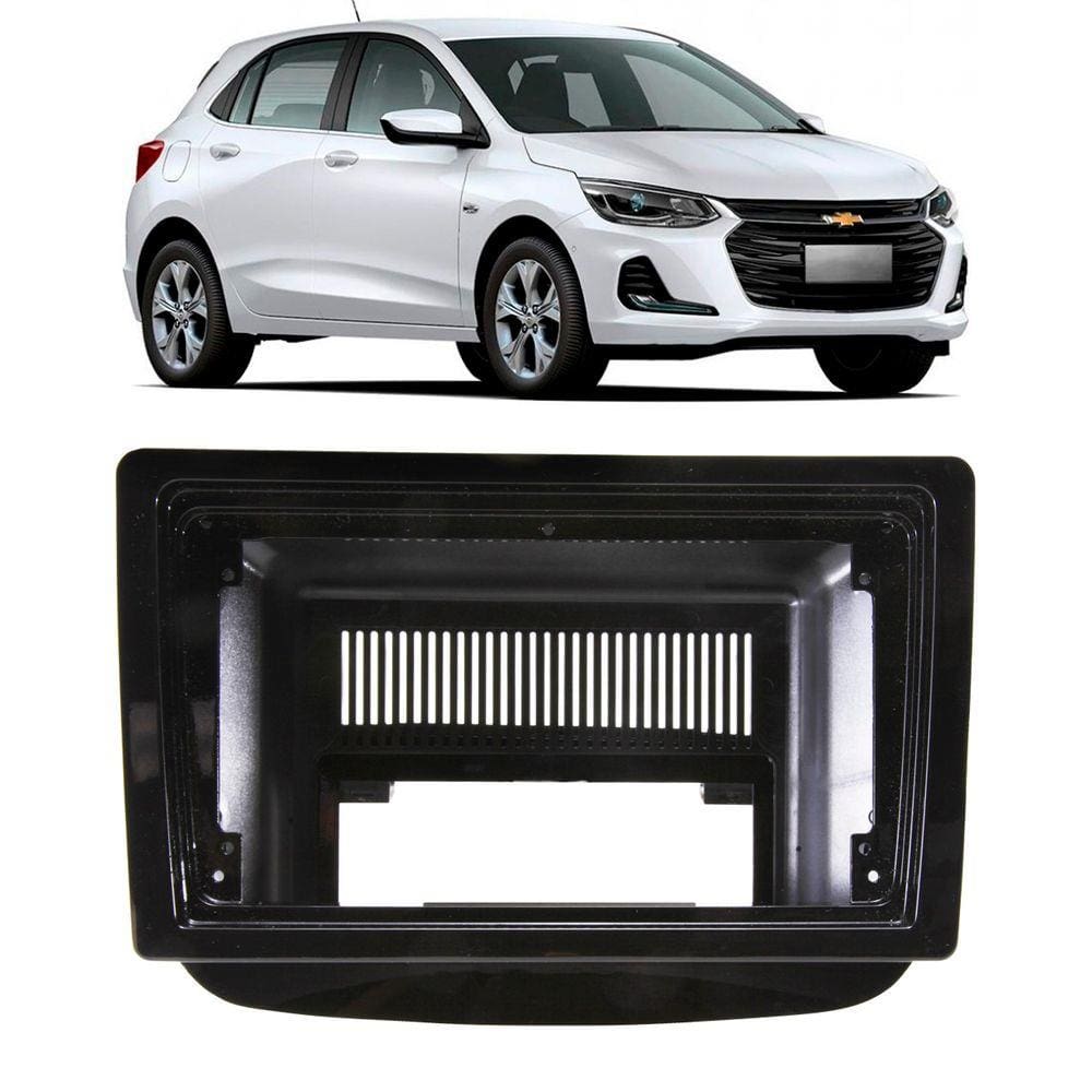 Moldura De Painel 2 Din 9” Polegadas Gm Onix 2020 2021 - Black Piano