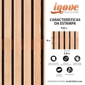 Papel De Parede Vinil Autocolante Madeira Ripado 300