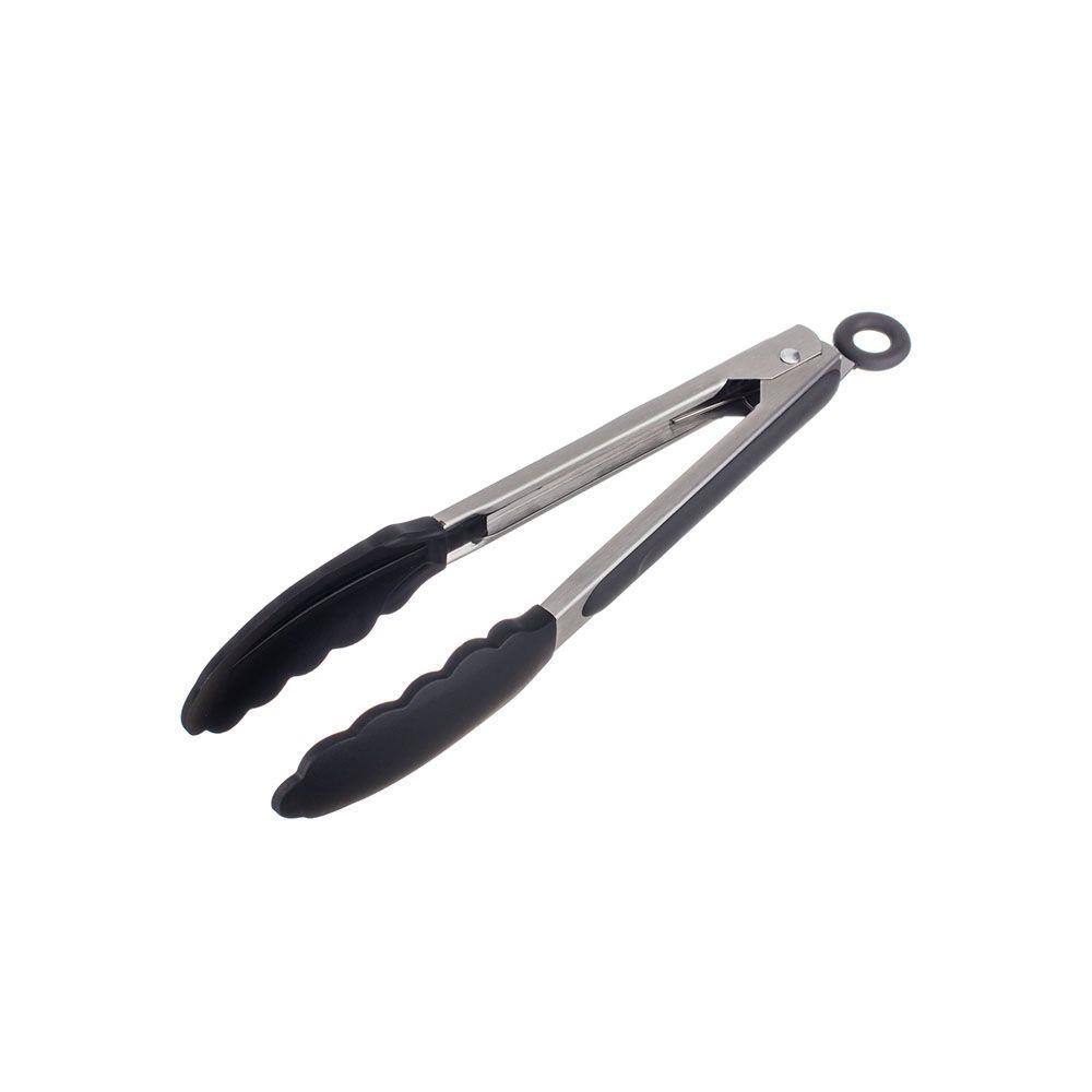 Pegador de Alimentos Pinça de Cozinha Inox Silicone Preto