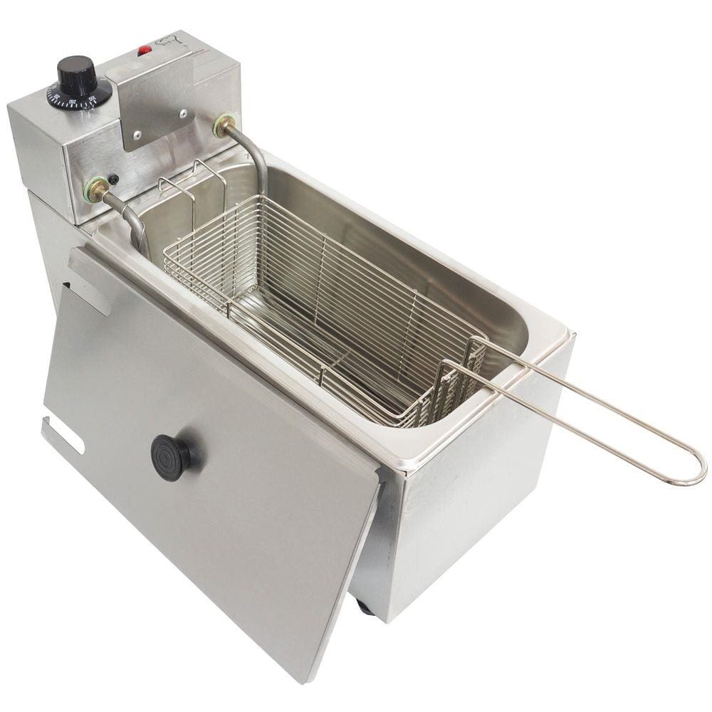 Fritadeira Elétrica com Óleo 4 Litros 1 Cuba com Tampa Industrial Inox Irmãos Ribeiro Frb1c4