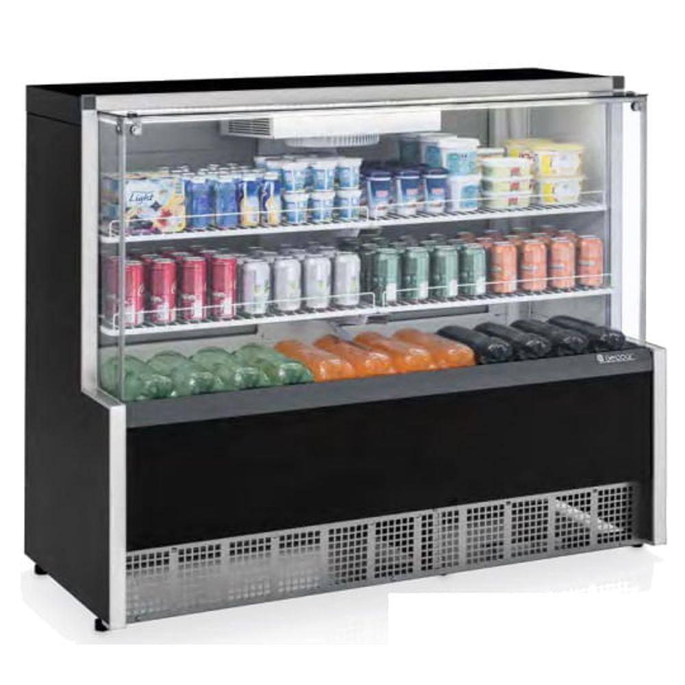 Vitrine Confeitaria Aurora Ar Forcado Vidro Reto Gpfa-140r Preta 127V - Gelopar