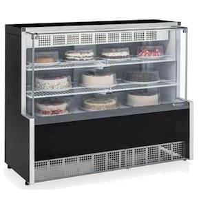 Vitrine Confeitaria Aurora Serpentina Vidro Reto Gpea-140r Preta 127V - Gelopar