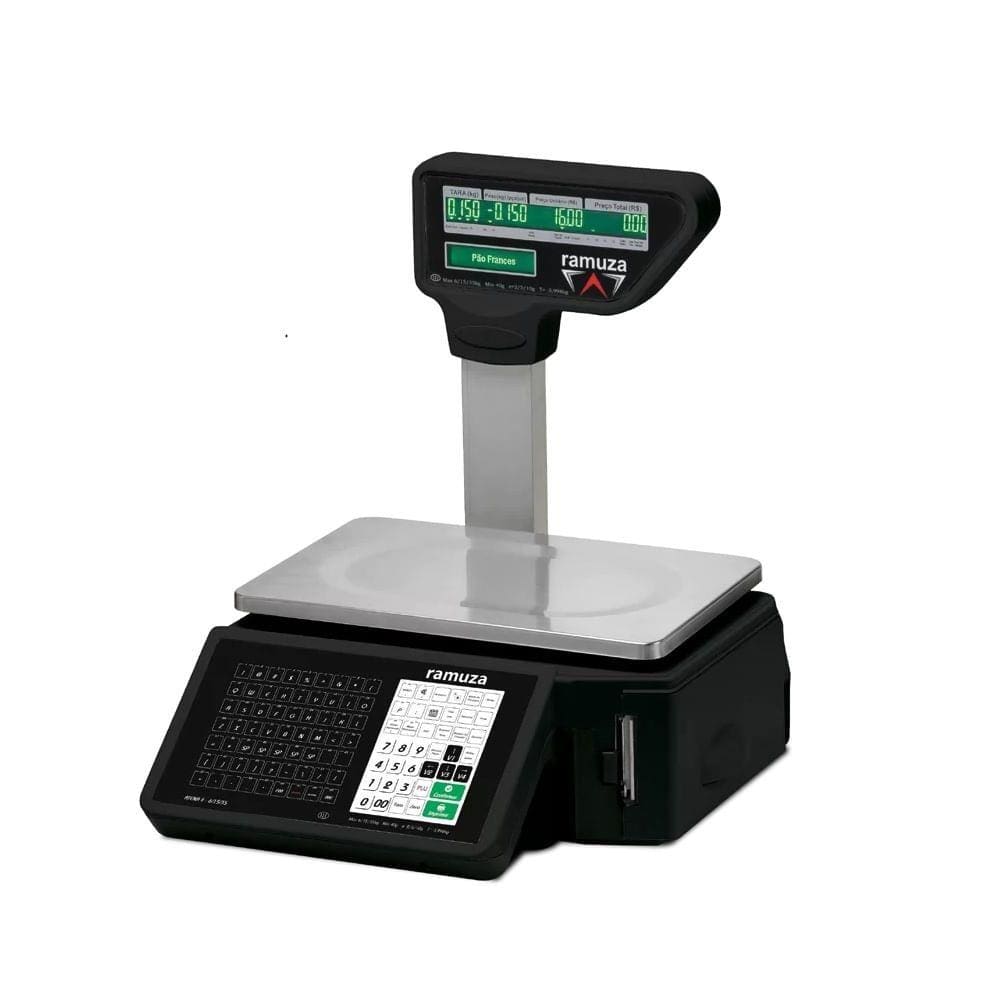 Balanca Etiquetadora Atena Ii 6/15/35Kg Div 2G/5/10g Preta Com Torre Wifi - Ramuza