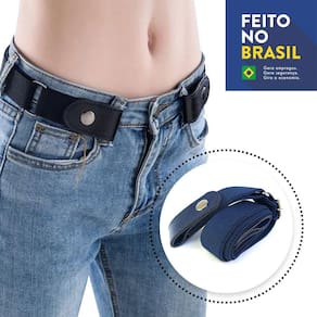 Cinto Sem Fivela Unissex Conforto e Praticidade Azul