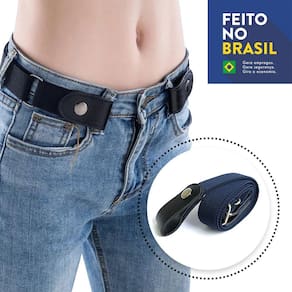 Cinto Sem Fivela Unissex Conforto e Praticidade Preto e Azul