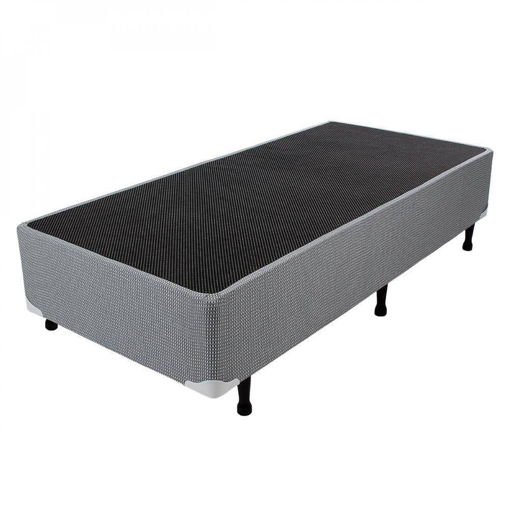 Base Box Solteiro 43cmx88cmx188cm Luckspuma Colchões Cinza Quadriculado