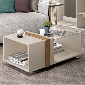 Mesa de Centro Núbia Caemmun Off White/Buriti