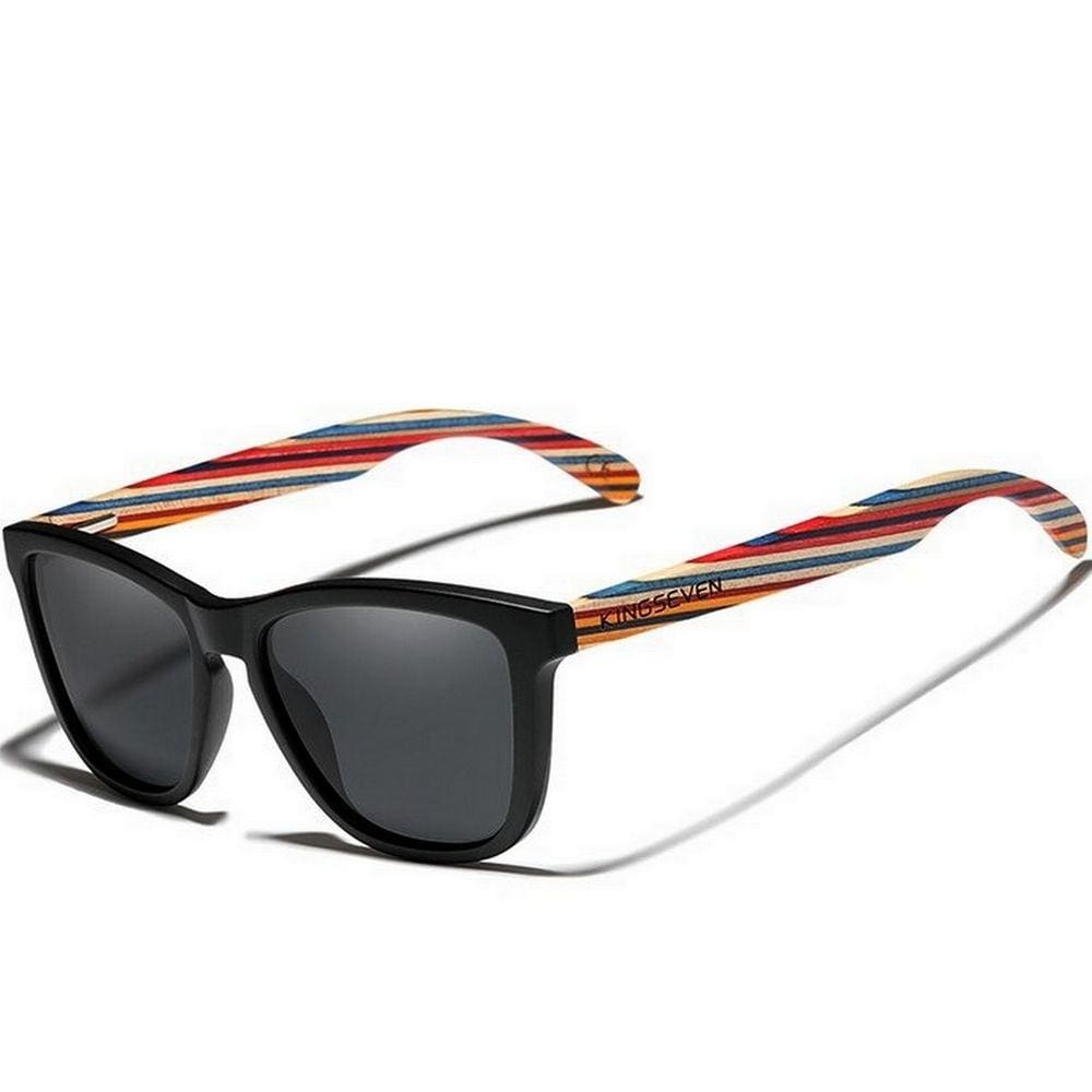 Oculos de Sol Masculino Multicores Design Madeira Artesanal Kingseven Polarizados