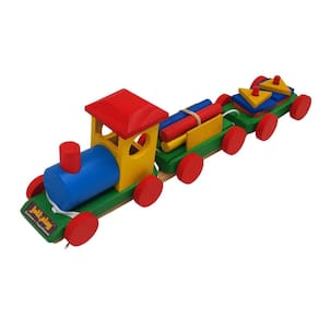 Trem Em Madeira Colorido Material Educativo