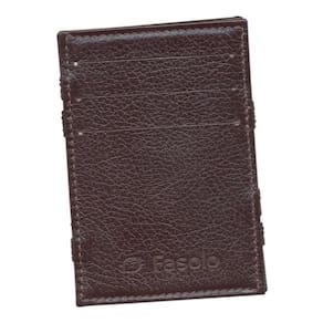 Carteira Mágica Porta Cartão Couro Fasolo U021 Marrom