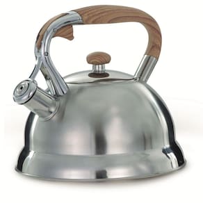 Chaleira 3L, Inox Cor Prata - Indução - Moderna - Alça Bambu