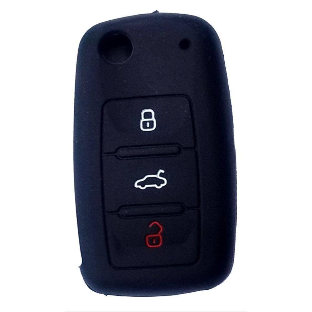 Capa de Silicone para Chave Canivete Volkswagen Preto.