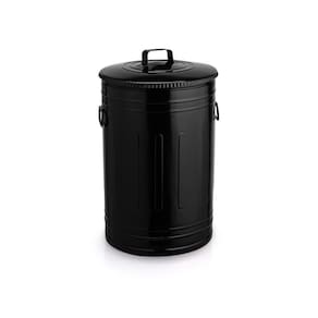 Lixeira 50 Litros Preta Lata De Lixo Americana Preta Metal