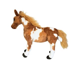 Cavalo De Pelúcia Caramelo Realista Fazendinha 42Cm