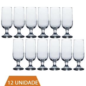 Jogo 12 Copos Taça de Vidro Chopp Hannover 300ml Casa Linda