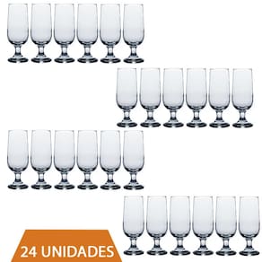 Jogo 24 Copos Taça de Vidro Chopp Hannover 300ml Casa Linda