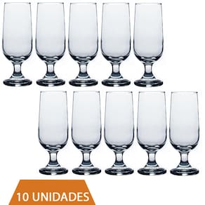 Jogo 8 Copos Taça de Vidro Chopp Hannover 300ml Casa Linda