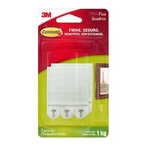 Fixa Quadros Adesivo 3M Command Médio - 3 pares