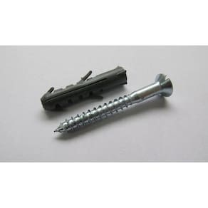 Bucha com Parafuso Cabeça Chata de Aço 5,5x50mm para Madeira 8mm 100 Peças Cinza