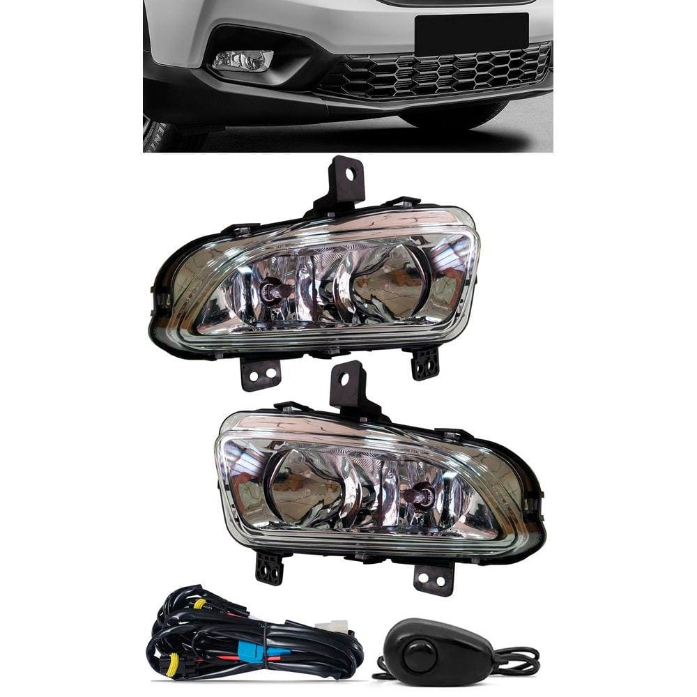 Kit Farol de Milha Fiat Strada Cabine Simples e Dupla 2020 2021 2022 Botão Alternativo