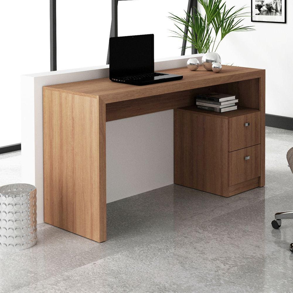 Mesa 2 Gavetas Me4130 Amendoa / Amendoa - Tecnomobili