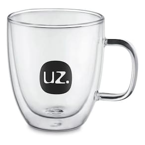 Caneca Térmica Vidro Borossilicato 350ml Transparente UZ