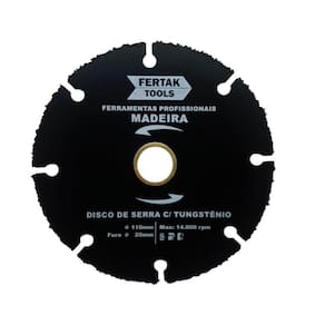 Disco De Tungstênio 110X20Mm Corte De Madeira Serra Mármore