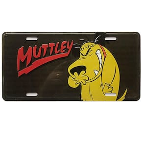 Placa Muttley, Hanna Barbera em Metal com Relevo - Corrida Maluca