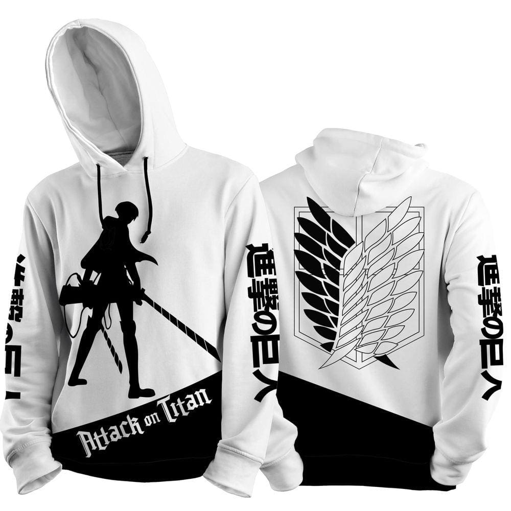 Canguru Moletom Attack on Titan Levi Silhueta Blusa Agasalho