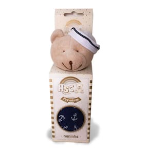Naninha Hsc Plush Algodão Urso Boina  (Marinheiro)