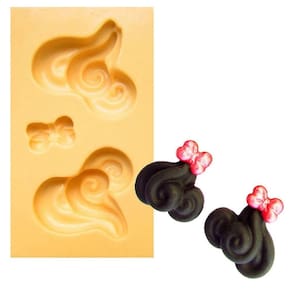 Molde De Silicone Cabelos, Cachos, Bonecas, Resina, Confeitaria, Biscuit Molds Planet
