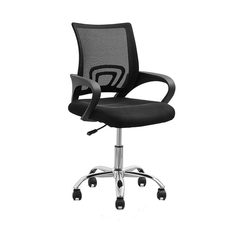 Cadeira de Escritório Giratória Office Santiago Base Cromada Rivatti Móveis Preto