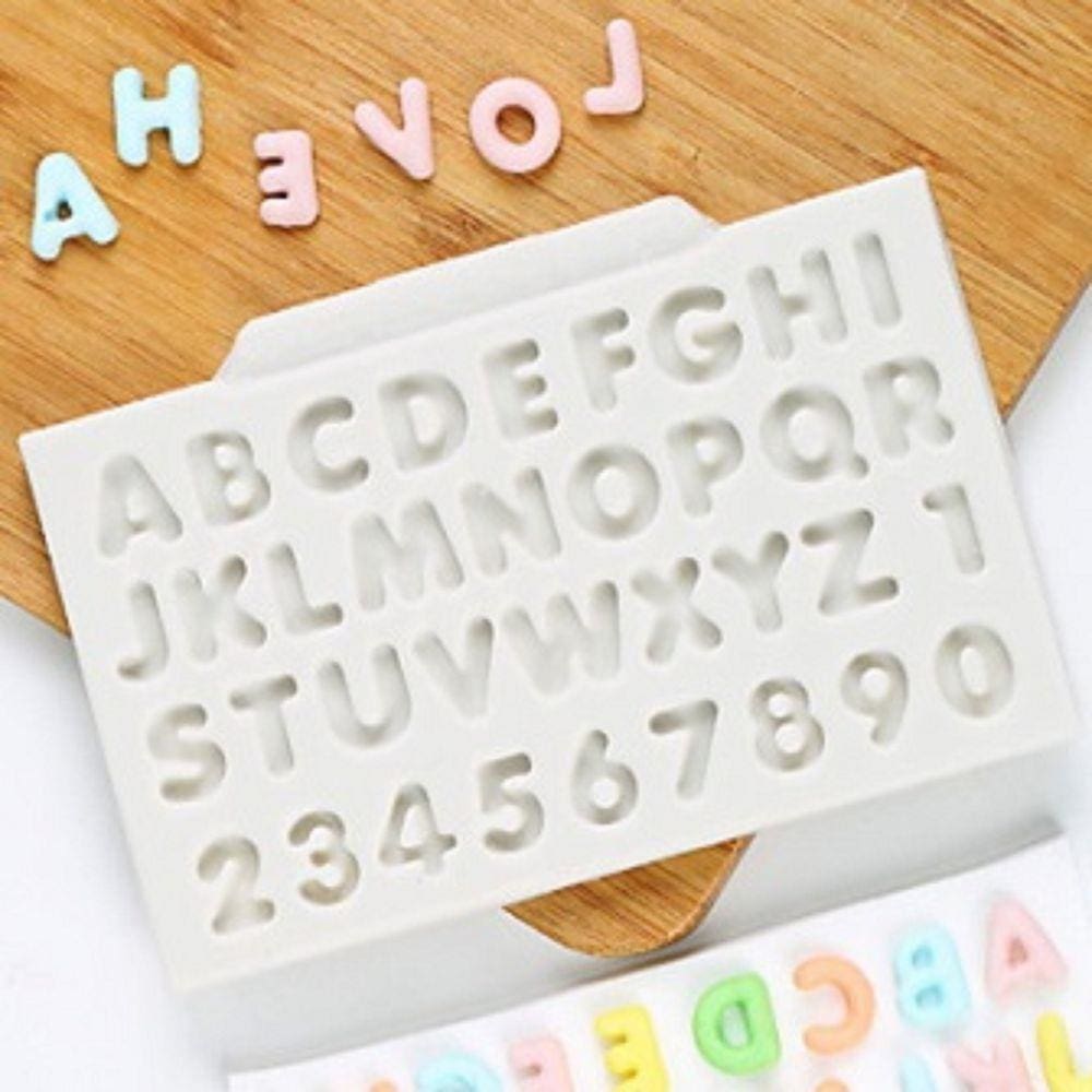 Molde De Silicone Letras E Números Pequeno